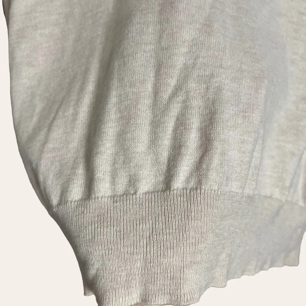 Thakoon Cream Cotton Wool Blend Long Sleeve V - Image 4