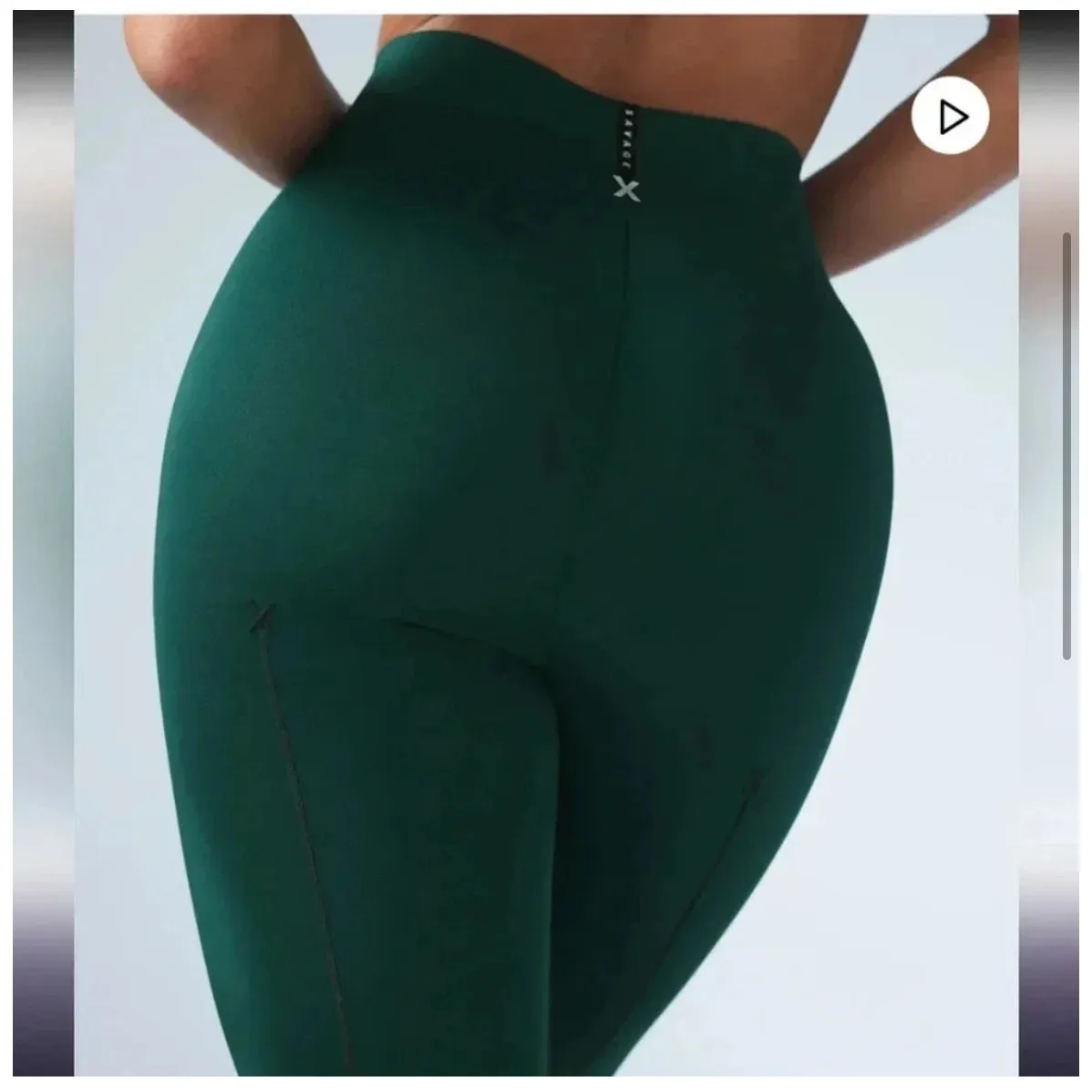 Savage x Fenty Medium Dark Green‎ Hotline High Waist Leggings Line Detailing Green - Image 3