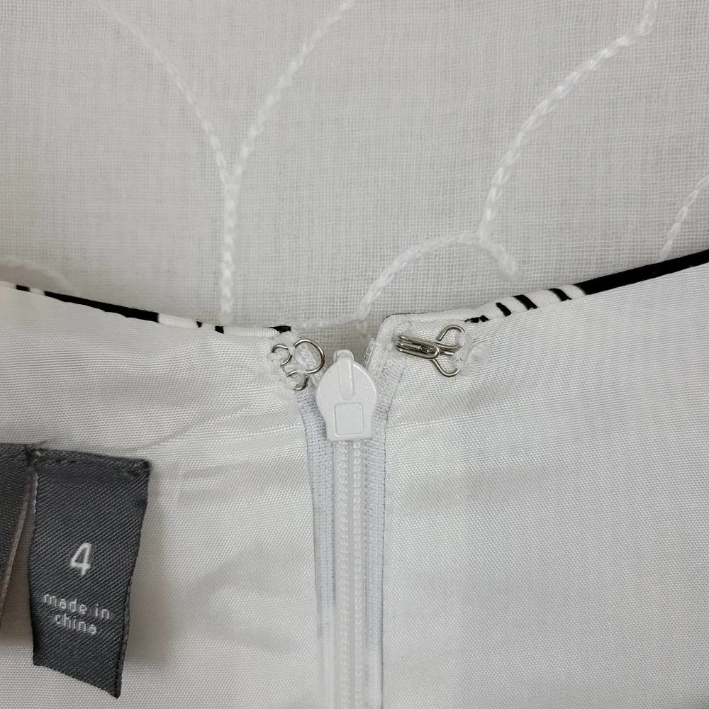 Muse Womens Dress Size 4 Black & White Swirl Print Fit & Flare Cap Sleeve Mini - Image 10