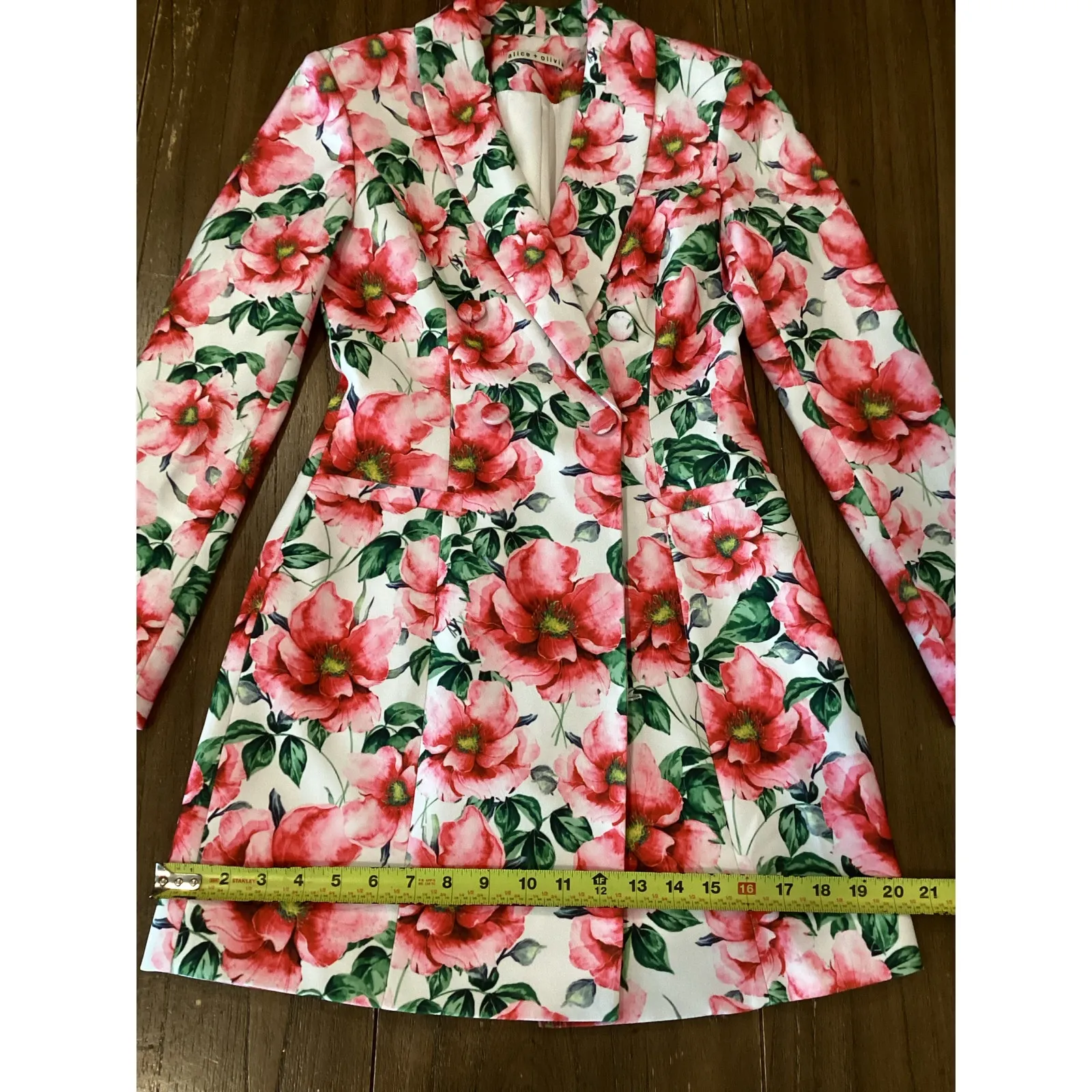 ALICE + OLIVIA Latoya Floral Mini Long Sleeve Blazer Dress size 0 - Image 9