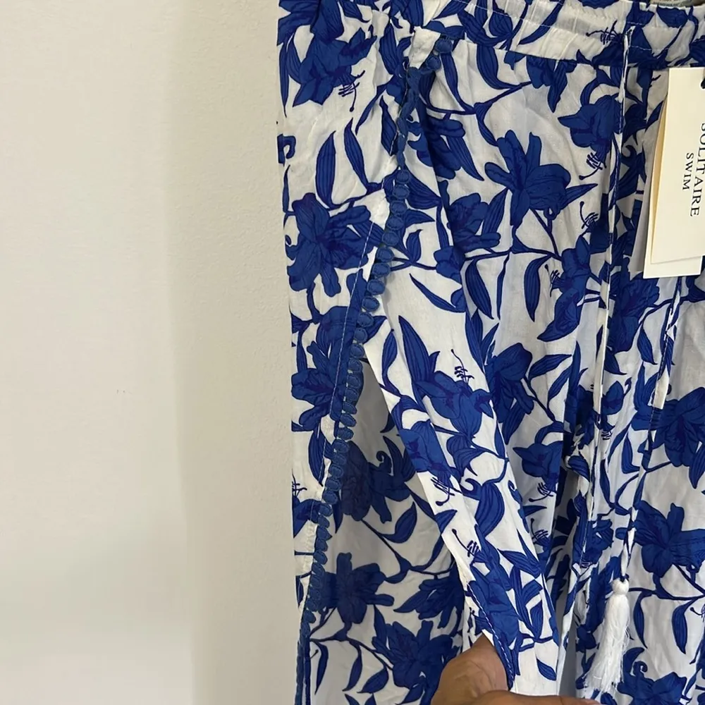 Solitaire Swim Split Leg Tie Hem Beach Pants Size L - Image 5