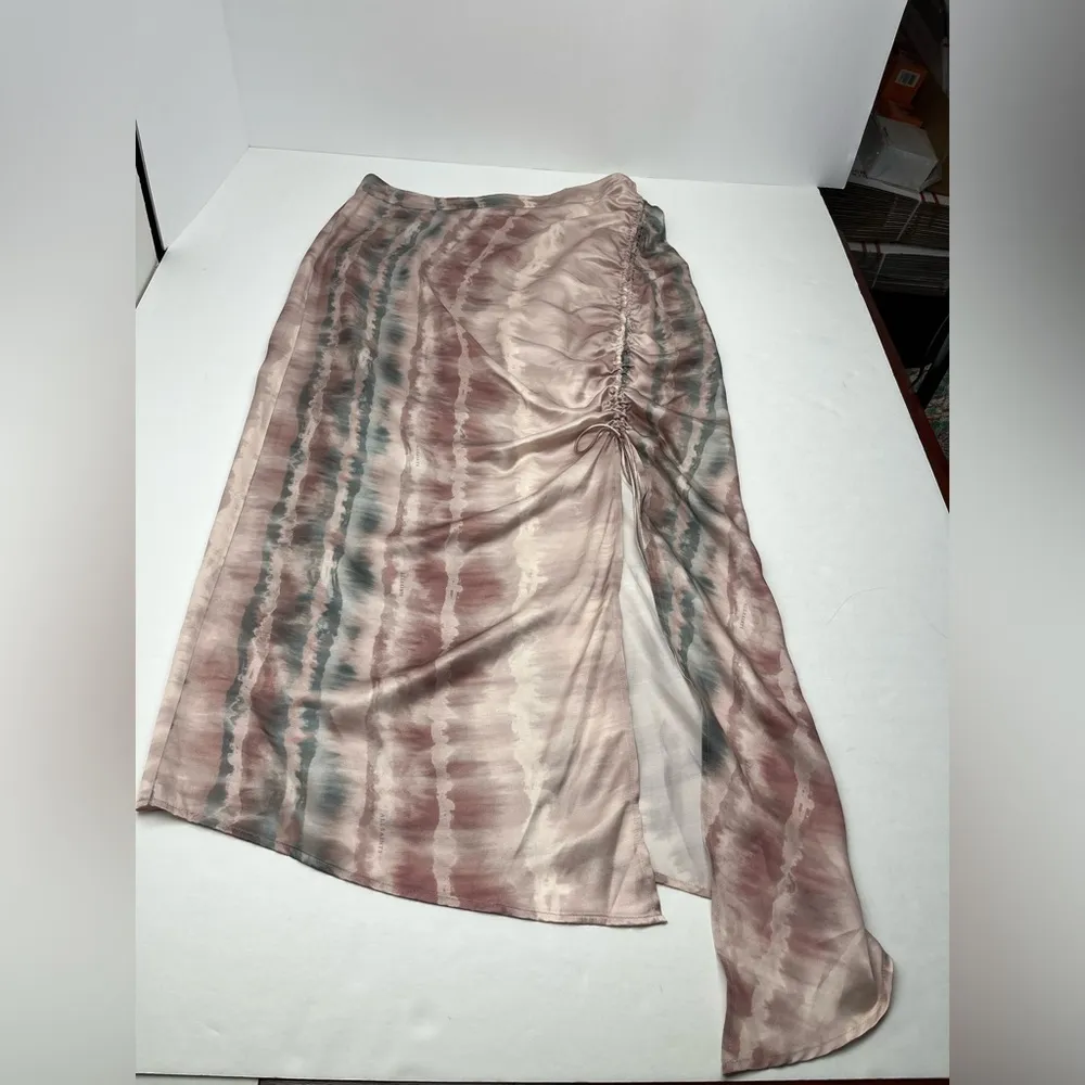 AllSaints Carla Marea Skirt Womens 10 Soft Green Pink Silk Blend All Saints NWOT - Image 3