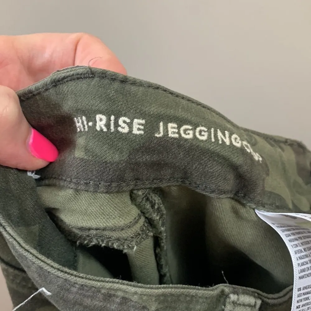 American Eagle Next Level Stretch Hi-Rise Jegging Crop Camo Green Jeans - Image 4