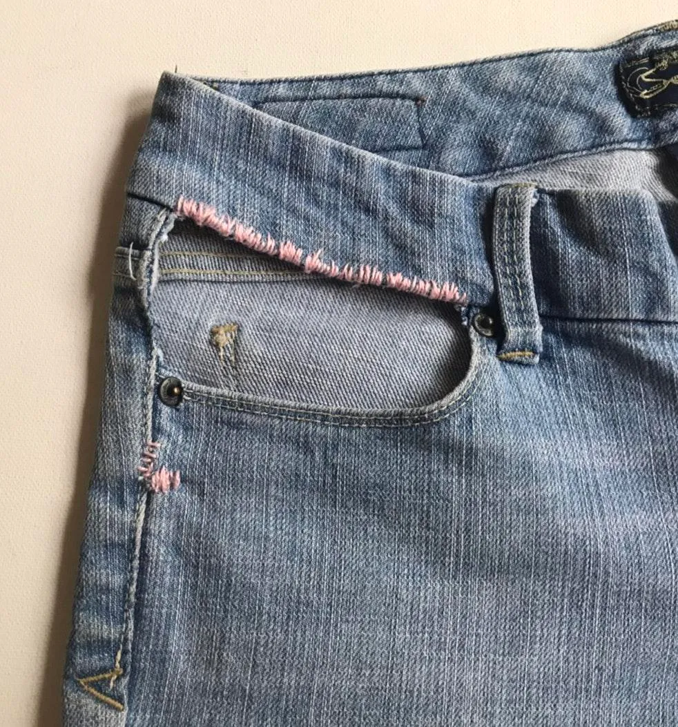 Custom Jean Cutoff Shorts Blue Size 27 - Image 5