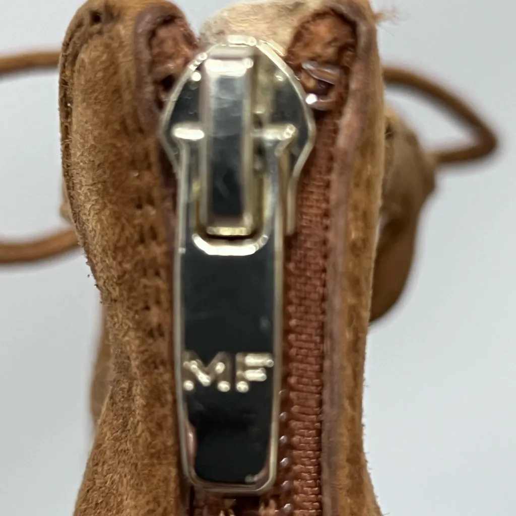 Marc Fisher tan Brown Suede leather Lace-Up Heels 8M round toe pumps - Image 9