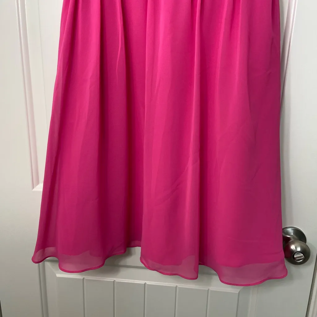 Alfred Angelo women’s pink layered ruffle‎ strapless zip knee length flowy dress - Image 3