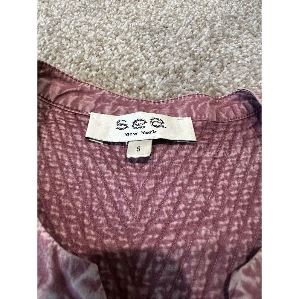 Sea NY Heart Quilt Petal Sleeve Tiered Dress size S Pink - Image 10