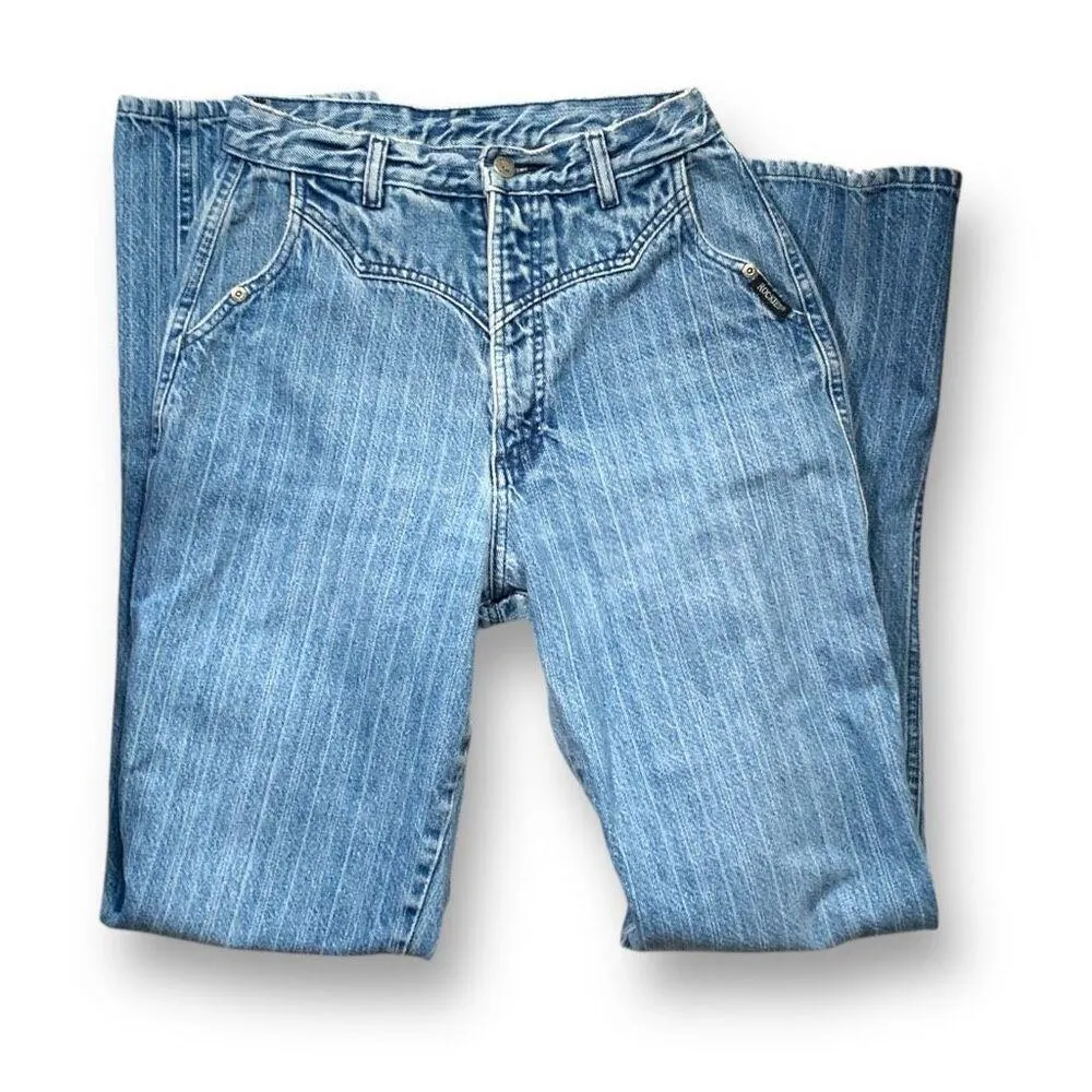 Vintage Rocky Mountain Clothing Striped High-Rise Medium Wash Western Jean - Image 14