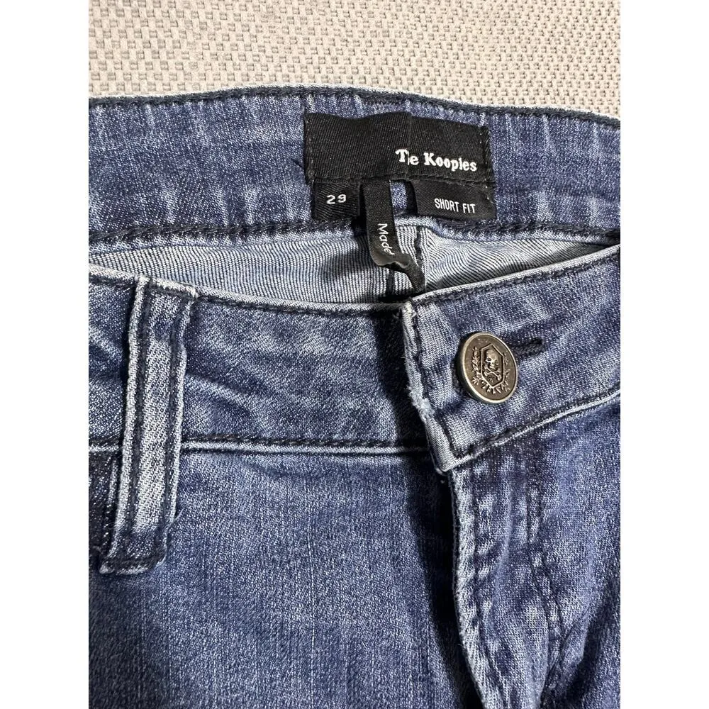 The Kooples Short Fit Skinny Jeans Size 29 Blue Denim Skull Detail - Image 6