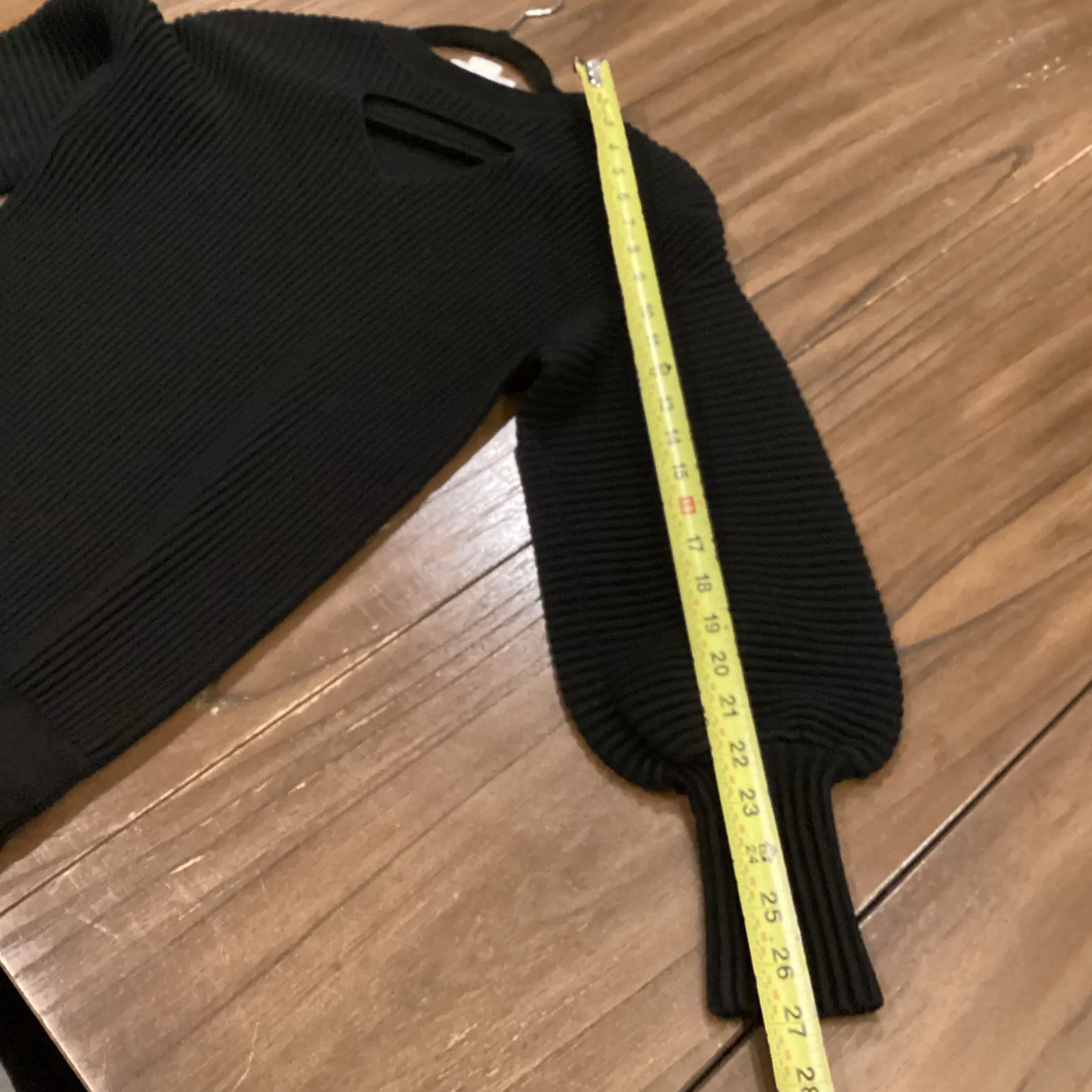 Victoria Victoria Beckham Cutout Ottoman long sleeve black wool Midi Dress XS - Image 12