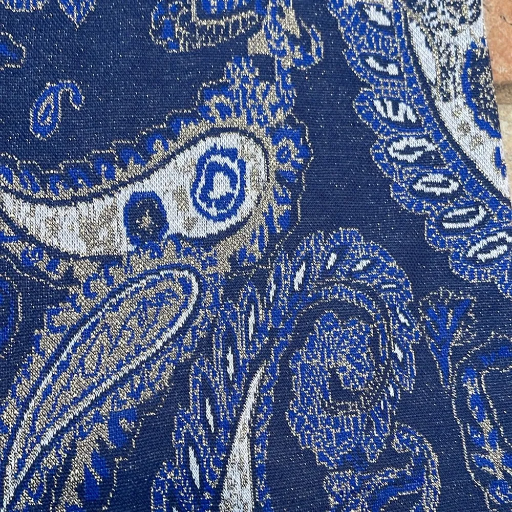 Anthropologie MAEVE paisley metallic print wide leg flare pants size 2P - Image 2