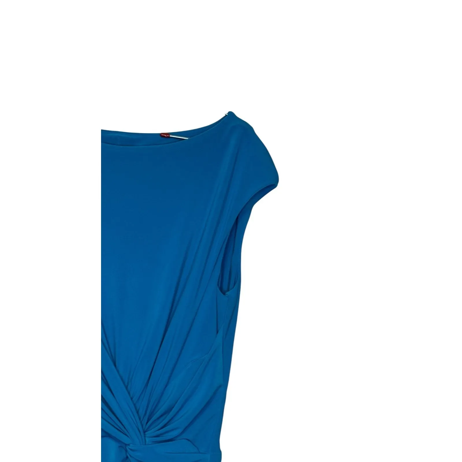 Lauren Ralph Lauren Women's Dress Sheath Ruched Cap Sleeve Cocktail Blue Size 10 - Image 2