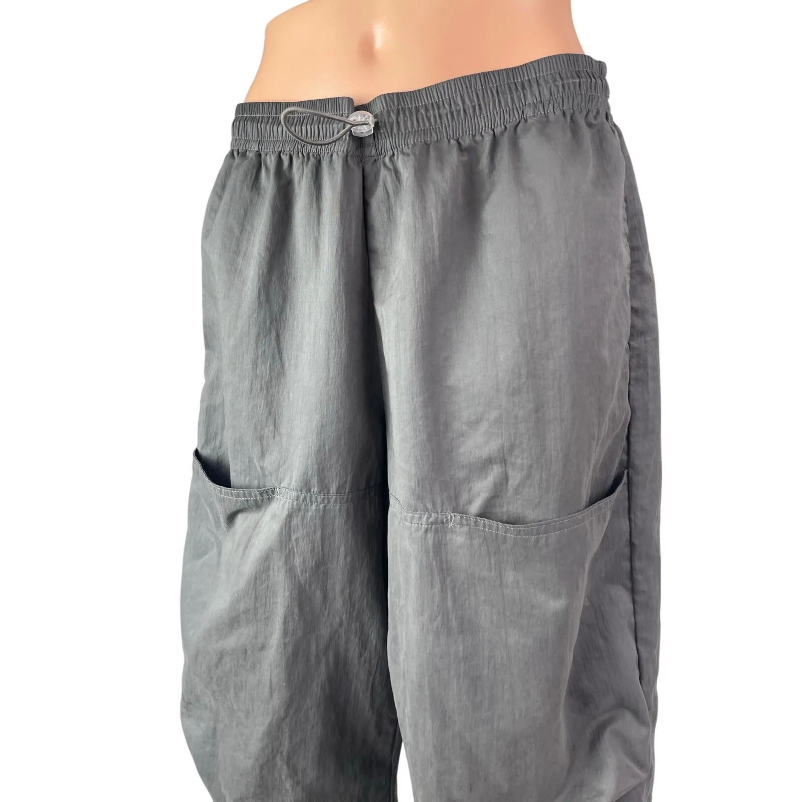 Zara Women's Gray High Rise Baggy Skater Parachute Jogger Sweat Pants Size M - Image 2