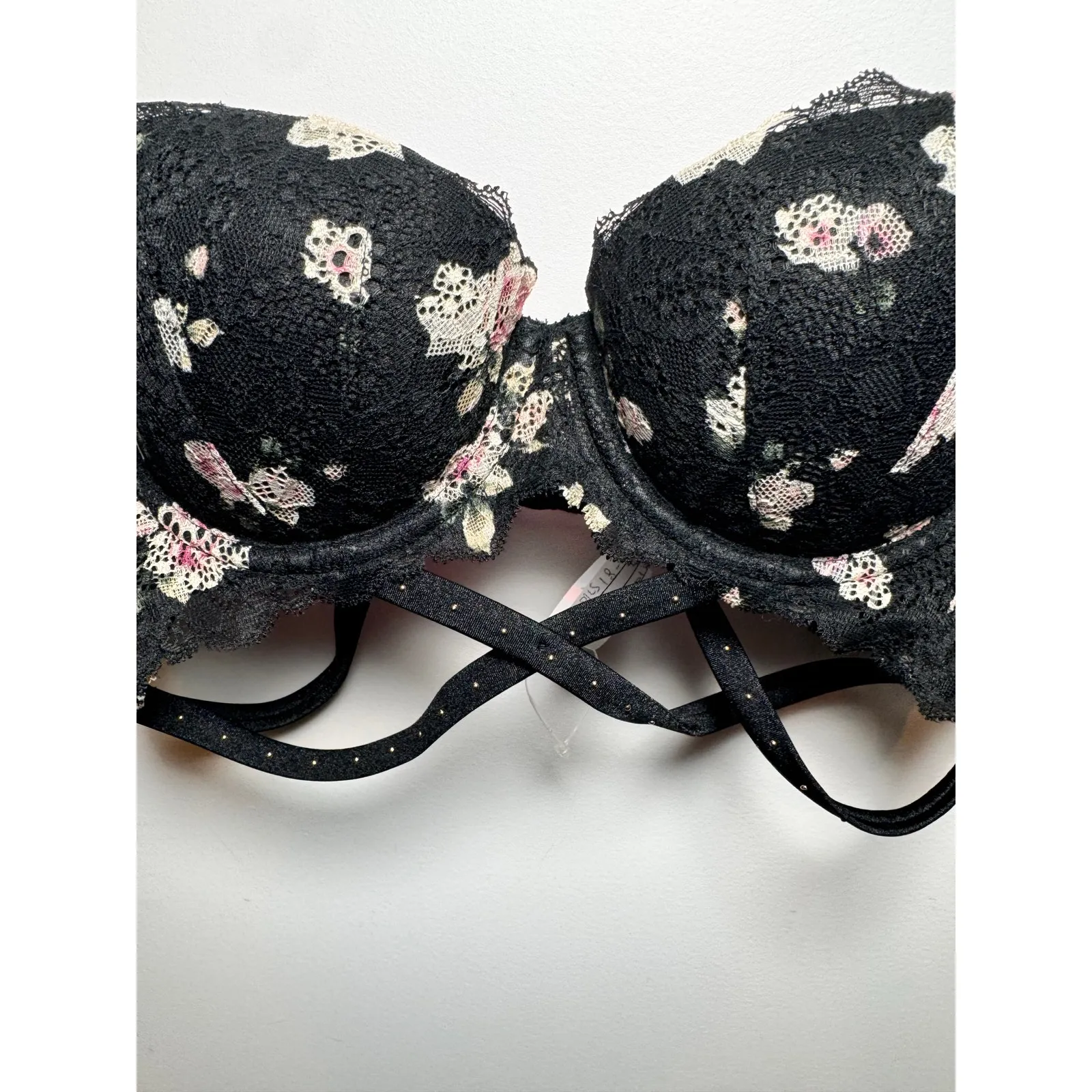 Victoria's Secret Women's Size 34B Black Pink Lace Sample T-Shirt Bra - Image 4