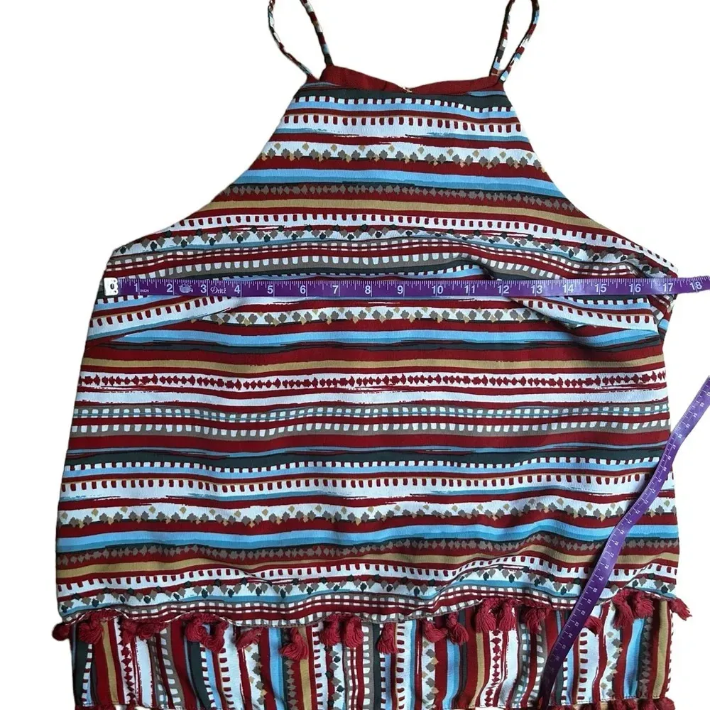 Evereve Sunday in Brooklyn Desert Stripe Tiered Tassel Tank Top S Anthropologie - Image 7