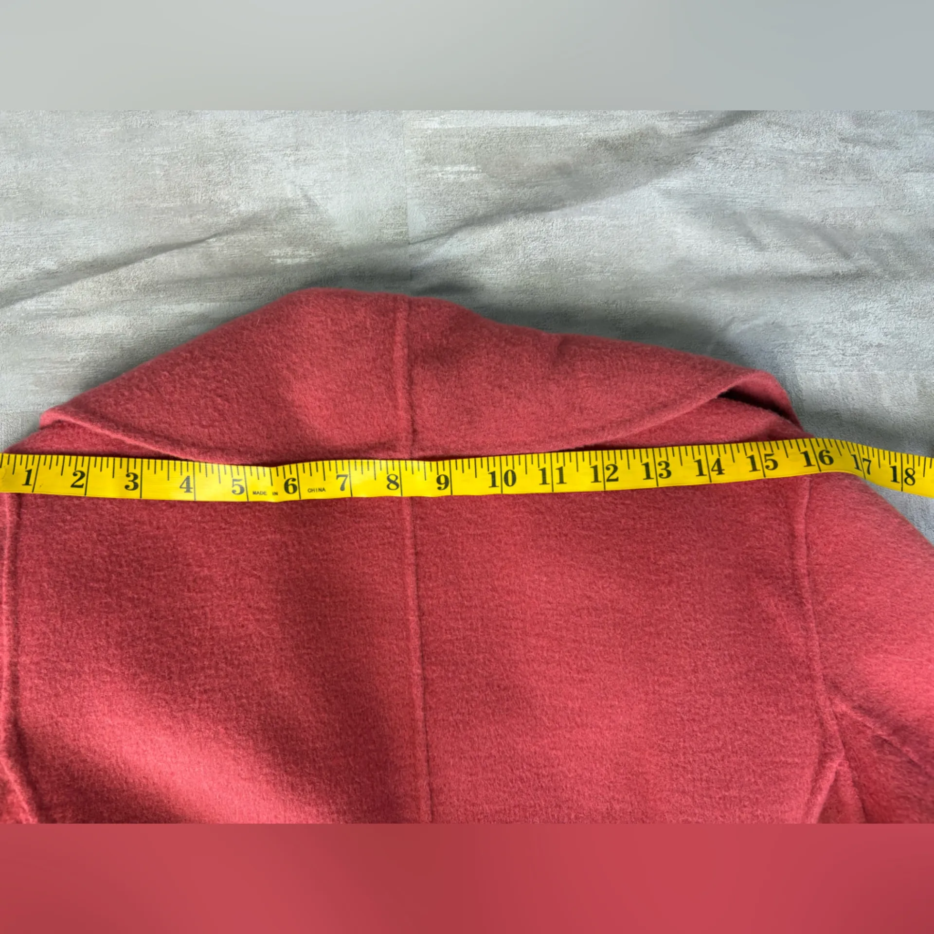 Talbots Women's Sz M Coral Pink Wool Blend Belted Waist Trench Coat With Pockets - Image 13