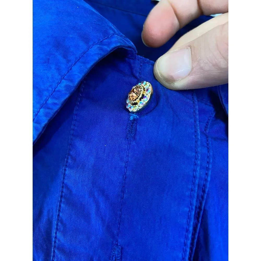 CO Cobalt Blue Collared Pleated Maxi Dress XL - Image 4