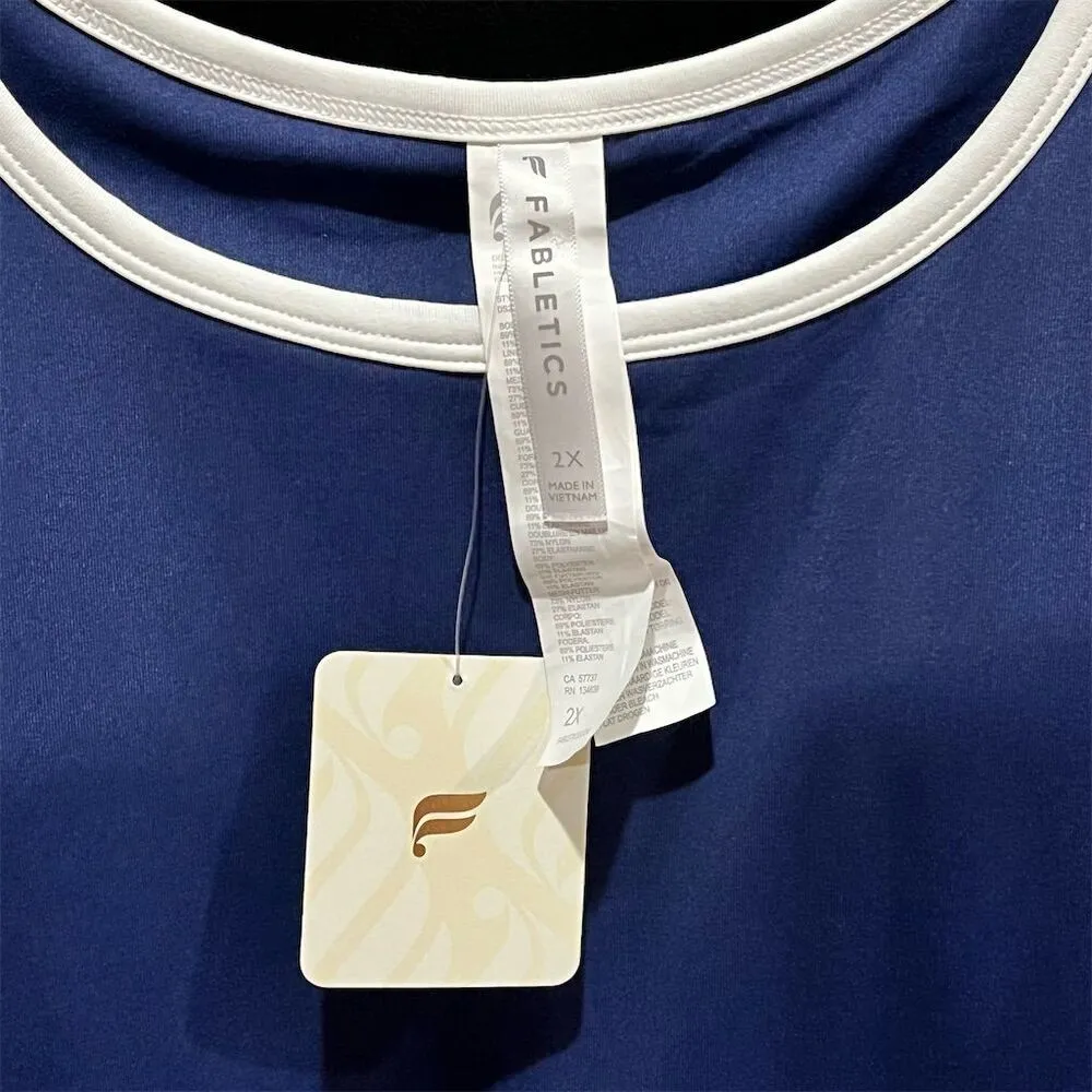 Fabletics Women's 2X Blue Sporty Sleeveless Short Dress w/ Built-In Shorts - Image 8