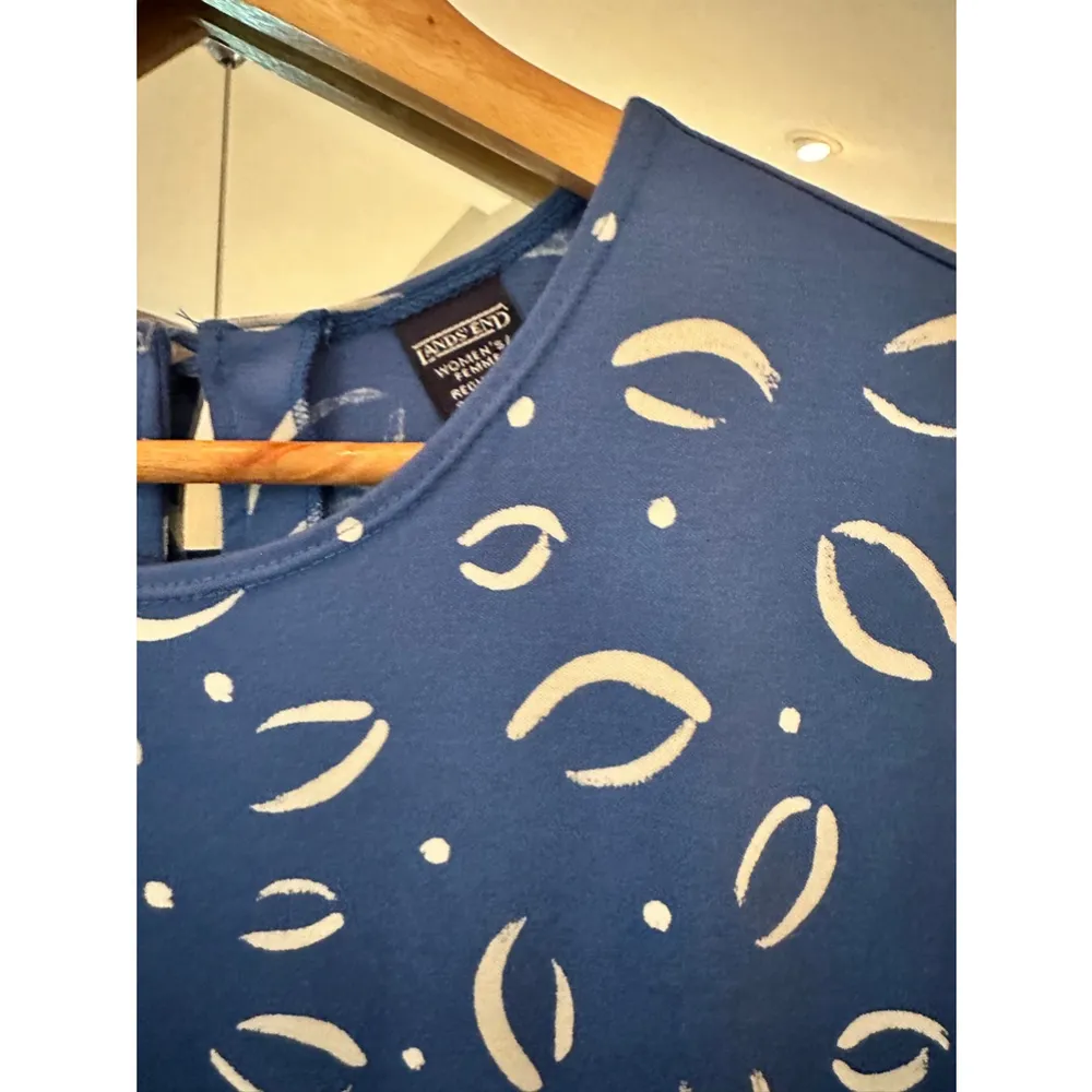 Lands' End Midi Dress Size Medium‎ Blue - Image 3