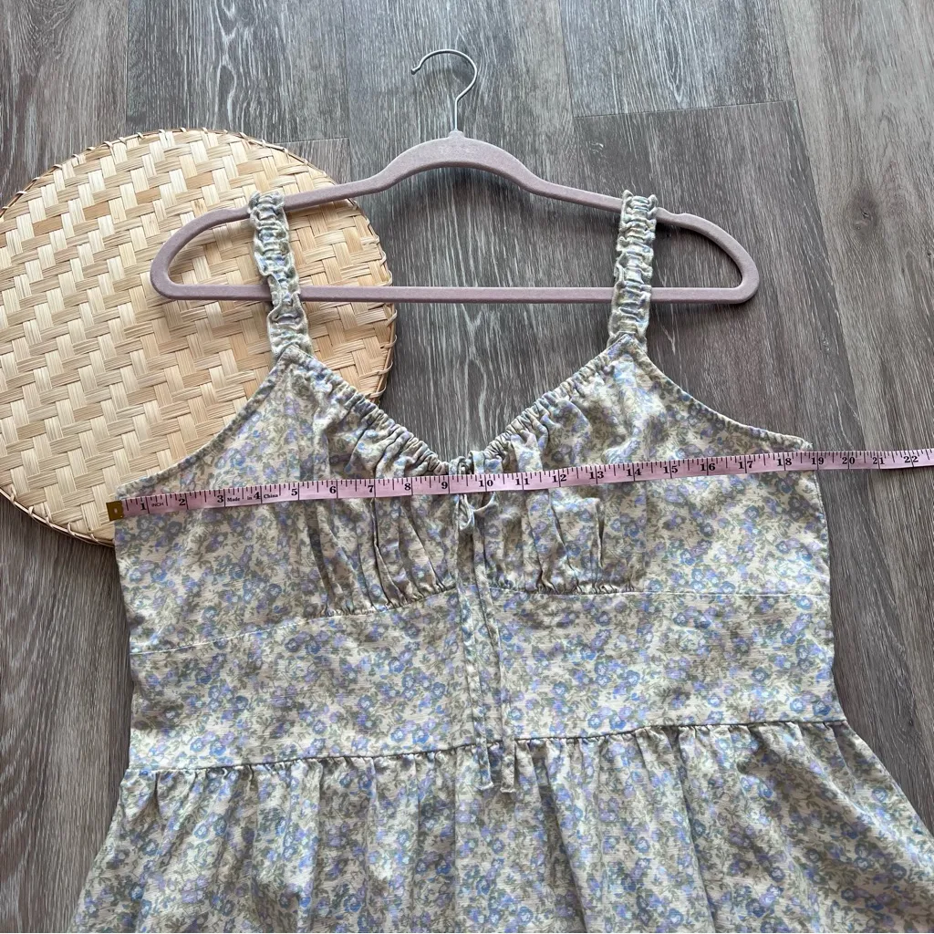 Lucky brand floral linen blend milkmaid mini dress coquette dainty‎ - Image 5
