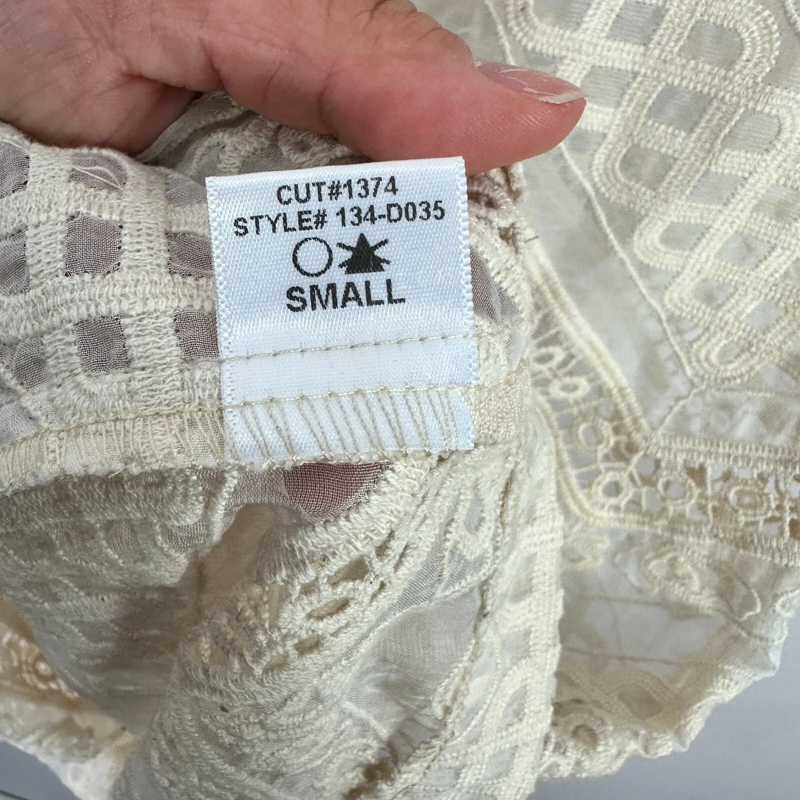 Glam Dress Small Ivory Lace‎ Sleeveless Crochet Lace Cottagecore Romantic Indie - Image 7