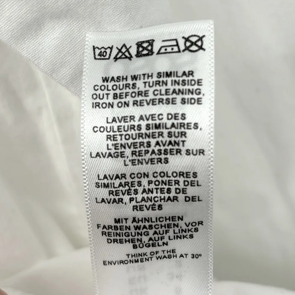 ASOS Design Cotton Mini Shirt Dress White Size 2 - Image 9