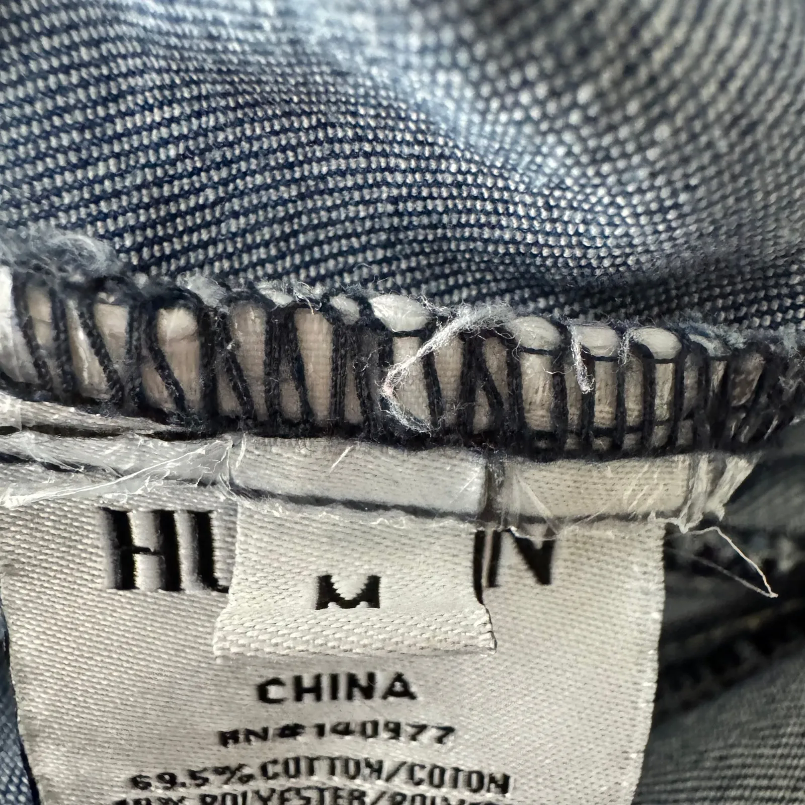 Hudson Denim Jacket Crop Frayed Hem Blue Size Medium - Image 5