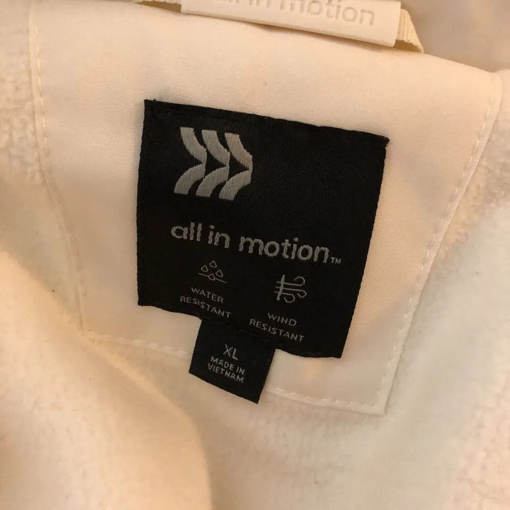 All In Motion Zip Winter Hooded Wind-Resistant Snow Sport Jacket White XL - Image 5