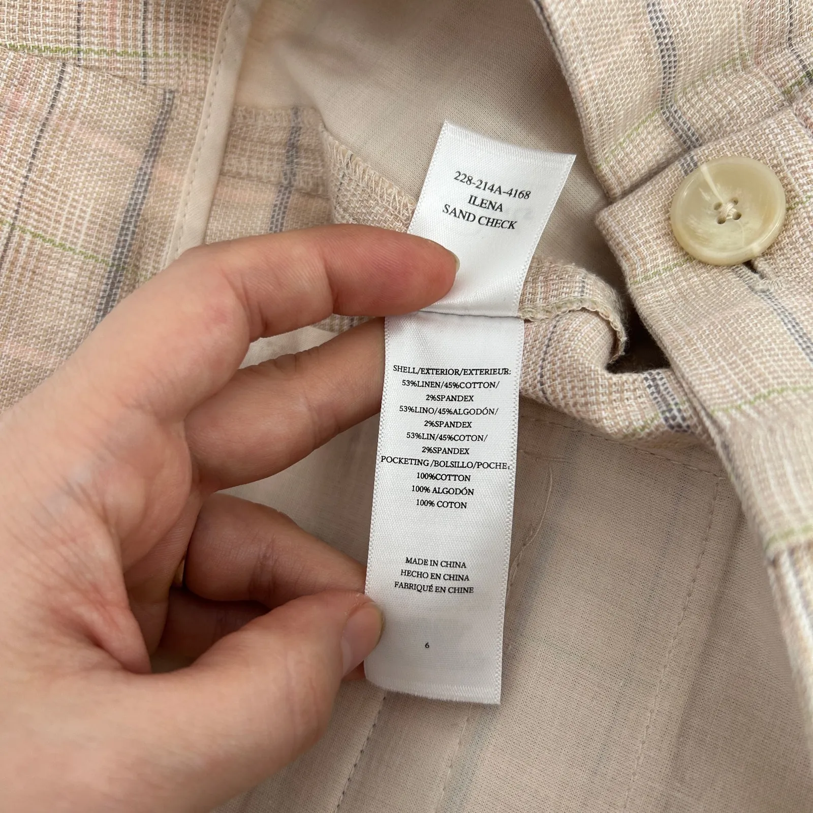 RAILS Ilena Shorts Womens 6 Linen Cotton Plaid Pleated Coastal Academia Preppy - Image 8