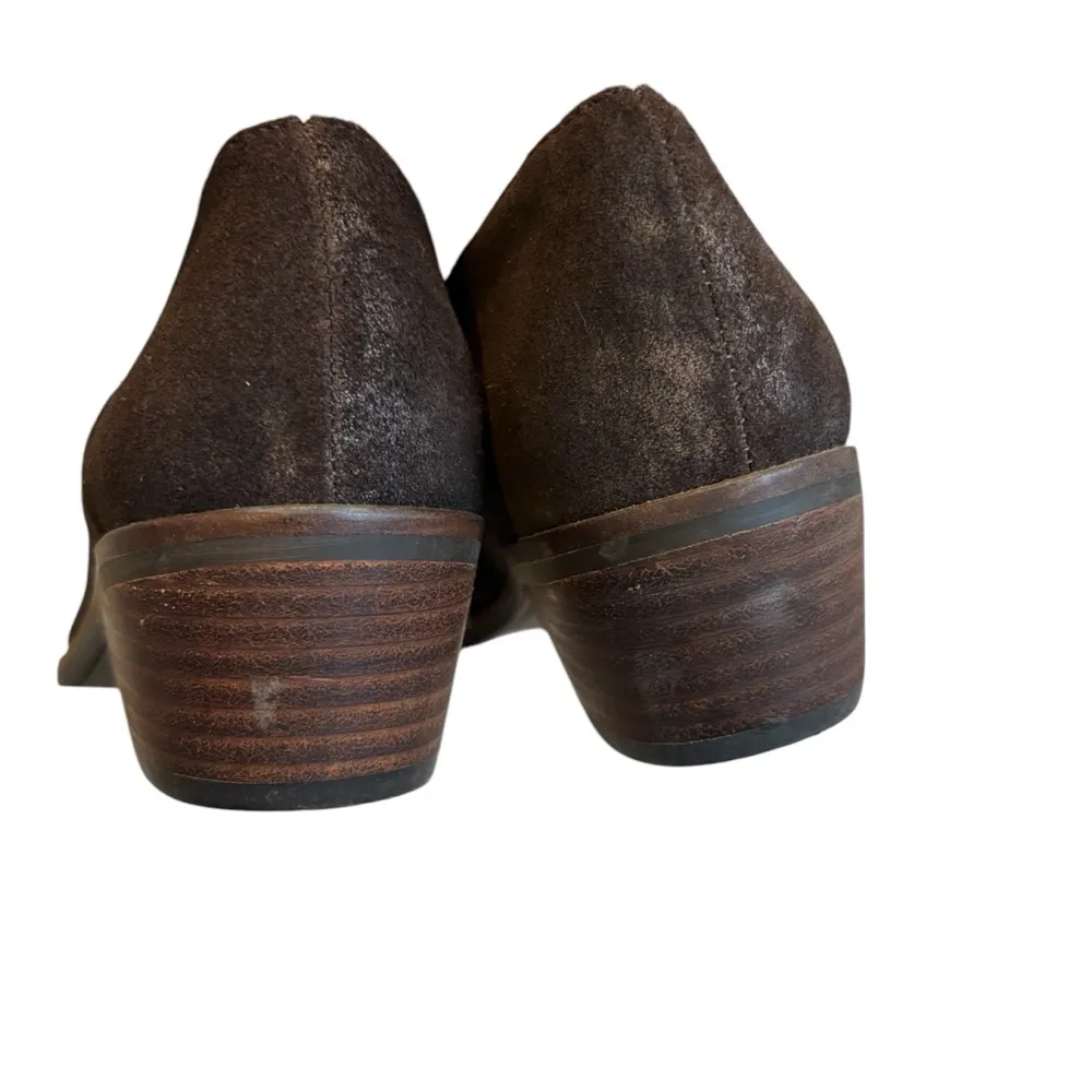 LUCKY Brand Ferryn Bracken Aurora Brown Metallic Waxed Suede Ankle Bootie, Sz 6 - Image 16