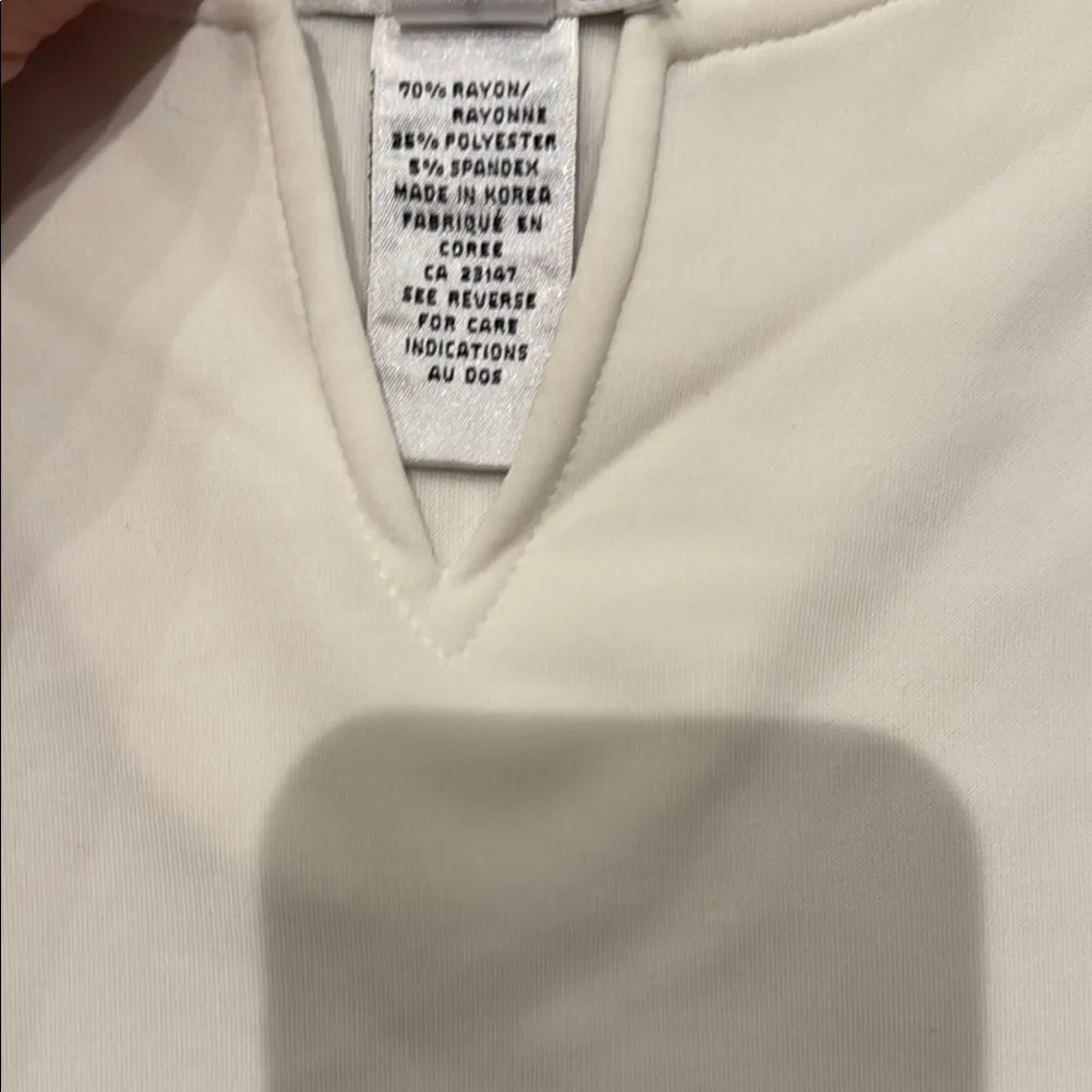 Talbots Cream Cap Sleeve Fitted Tee - Image 3