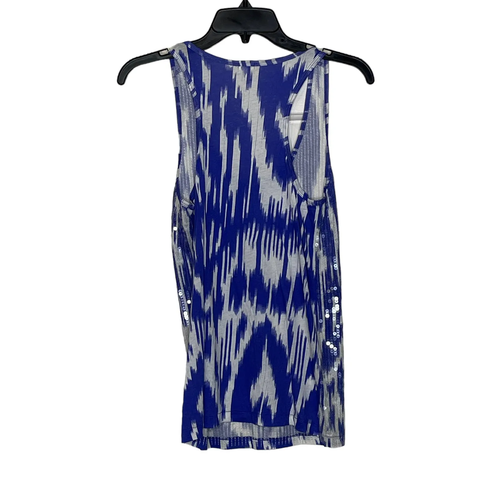 J. Crew Tank Top Size XS Purple White‎ Pattern With Sequin Womens 100% Cotton - Image 8