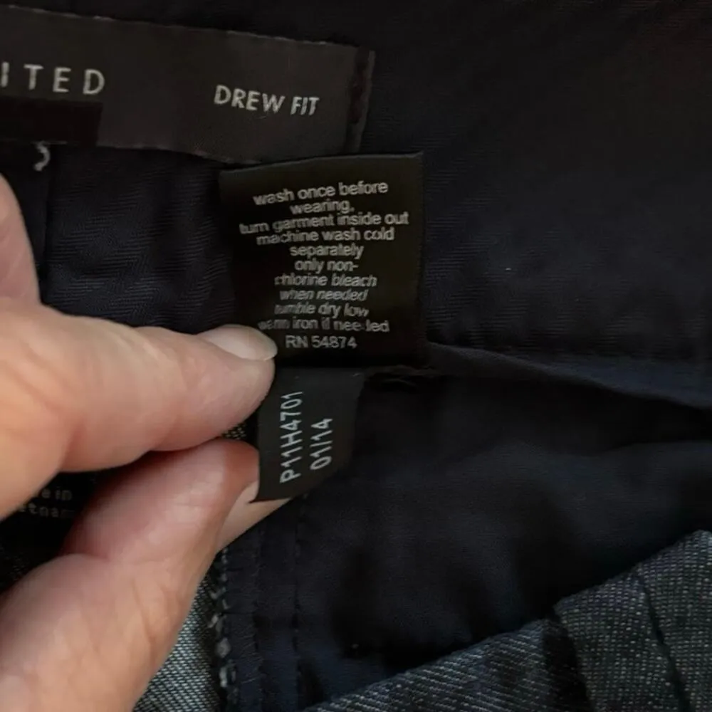 The Limited Size 4 Drew Fit Trousers Pants Dark Chambray Low Mid Rise - Image 4