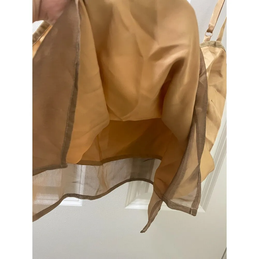 Vintage Victoria's Secret STAINS Cami Camisole Champagne Scoop Neckline L - Image 4