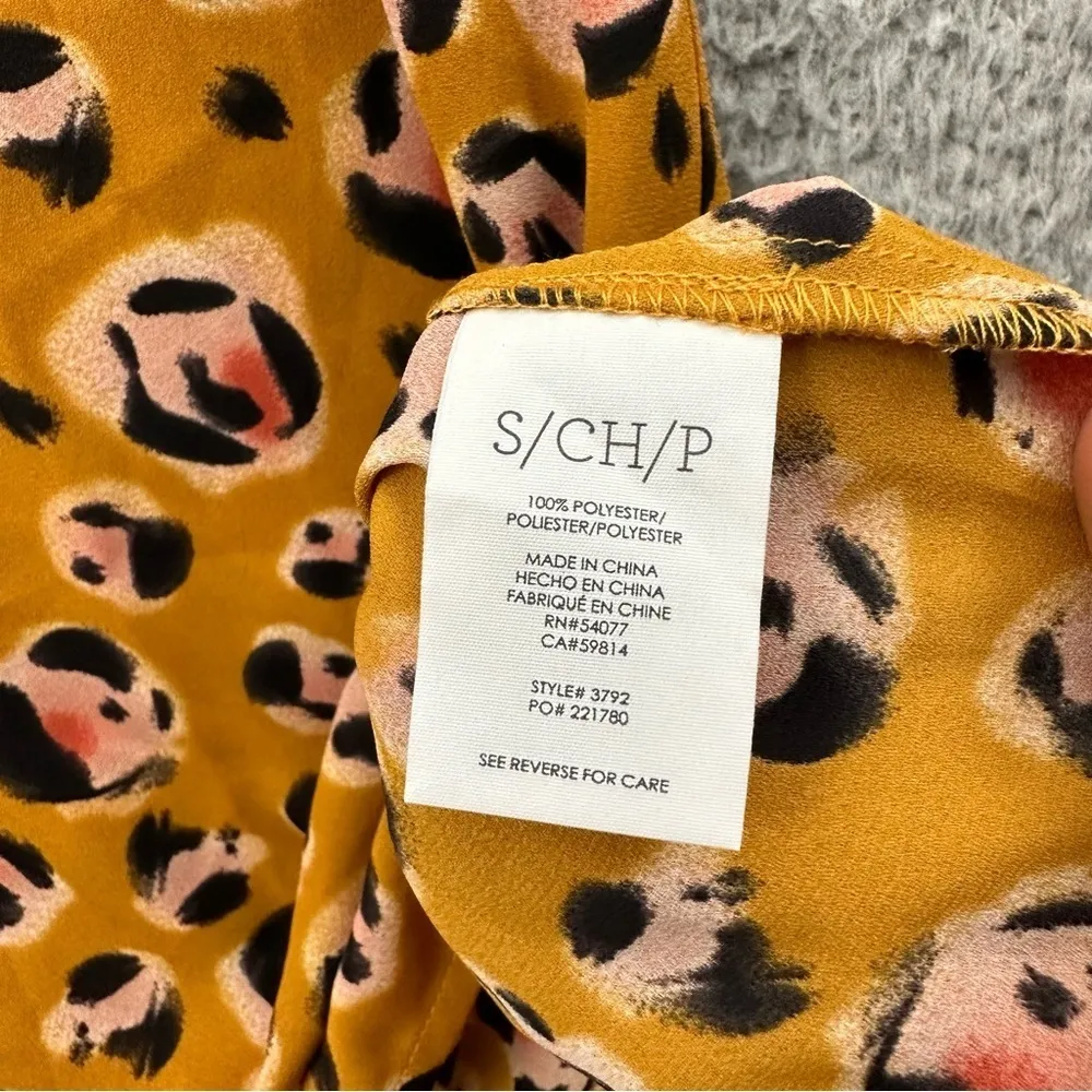 CAbi Prowl Leopard Cheetah Animal Print Sleeveless V Neck‎ Blouse Women's Small - Image 5