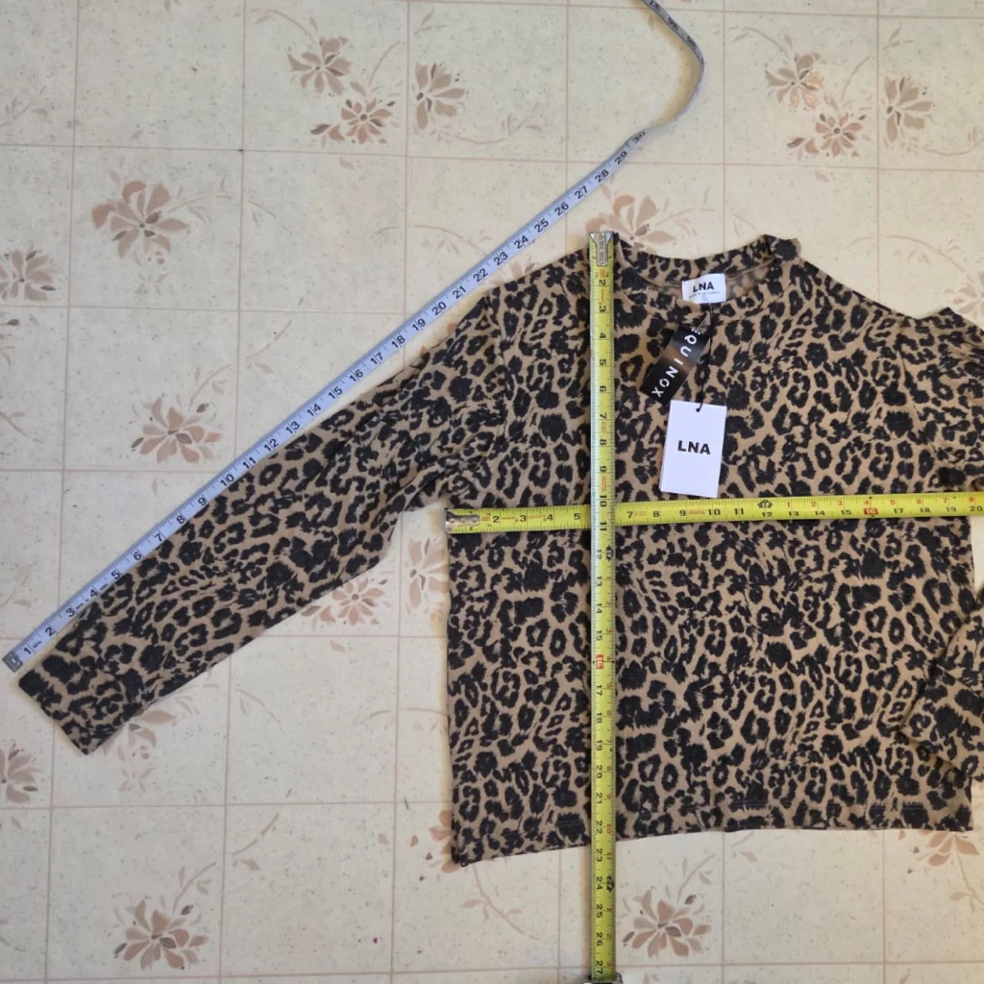 LNA  New with Tags Black and Tan Leopard Cardigan - Image 3