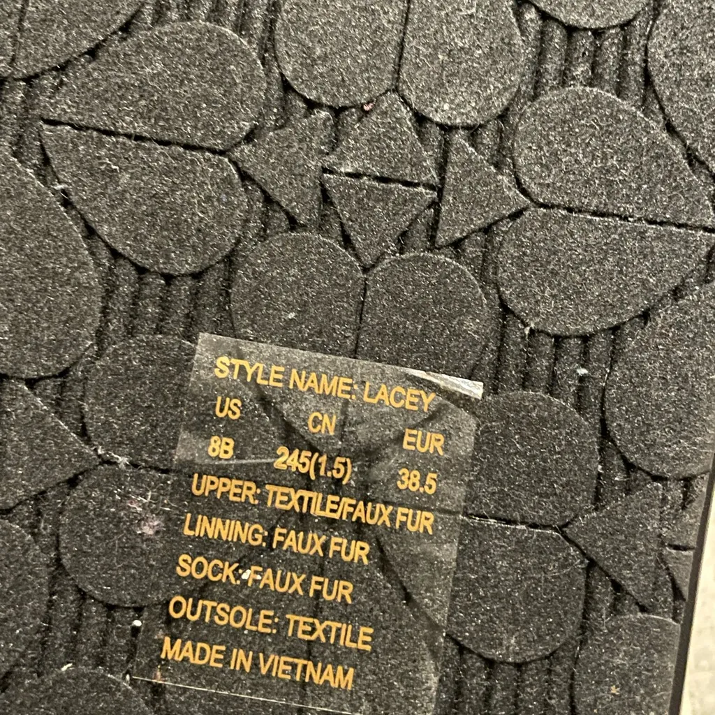 Kate Spade Black Slippers with Faux Fur and Bow - Image 5