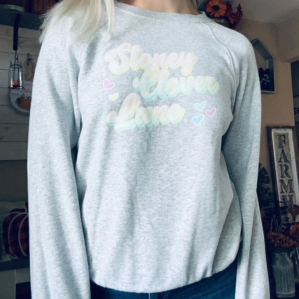 Stoney Clover Lane for Target Gray Pastel Logo Crewneck Sweatshirt - Image 2