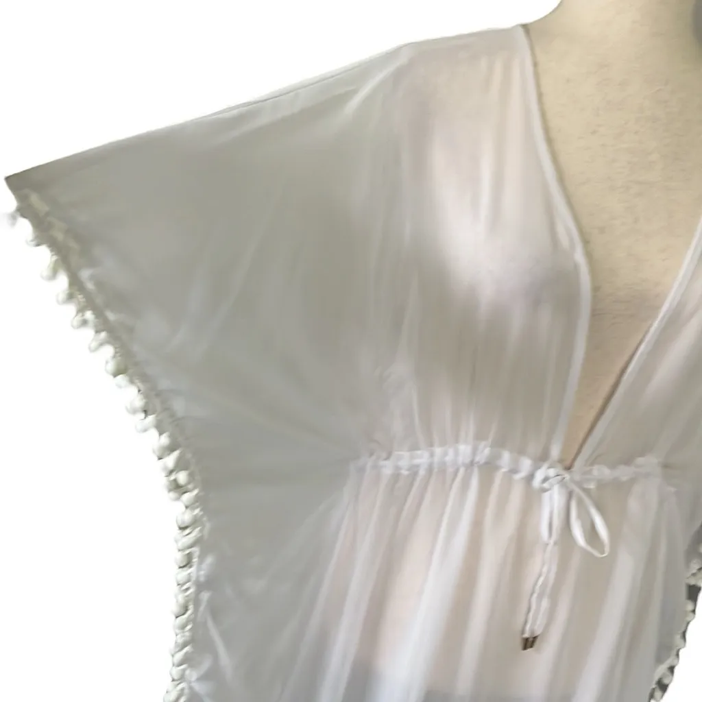 BLEU by Rod Beattie Pompom Sheer Cover-Up Caftan - Image 5