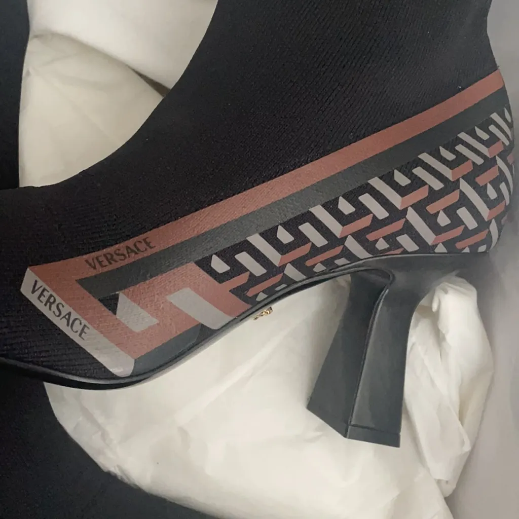 VERSACE LA GRECA SIGNATURE SOCK BOOTS size 39 - Image 6