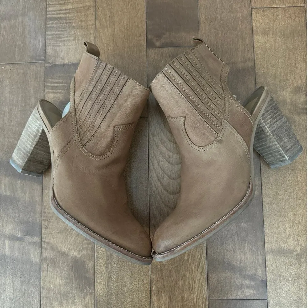 DOLCE VITA Jasper Brown Leather Western Ankle Booties Boots size 8 - Image 6