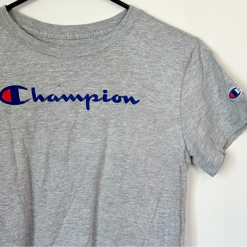Classic Champion Heather Gray Athletic Short Sleeve Tee - Size: Extra Small - Image 5