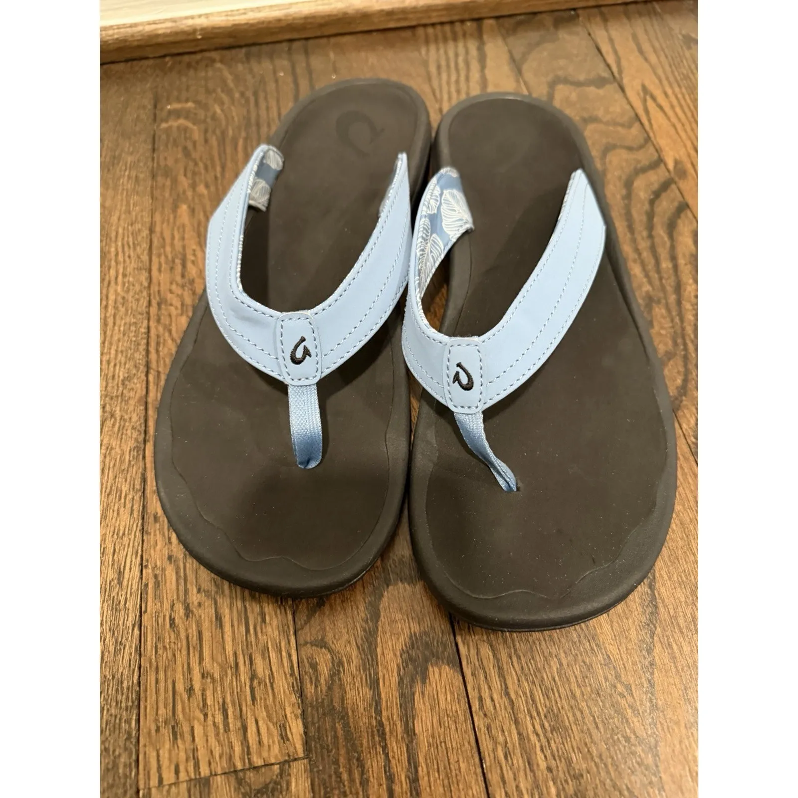 OluKai® 'Ohana Sandals Ocean Fog Blue Straps Black Sole Women's Sz 11 $80 MSRP - Image 15