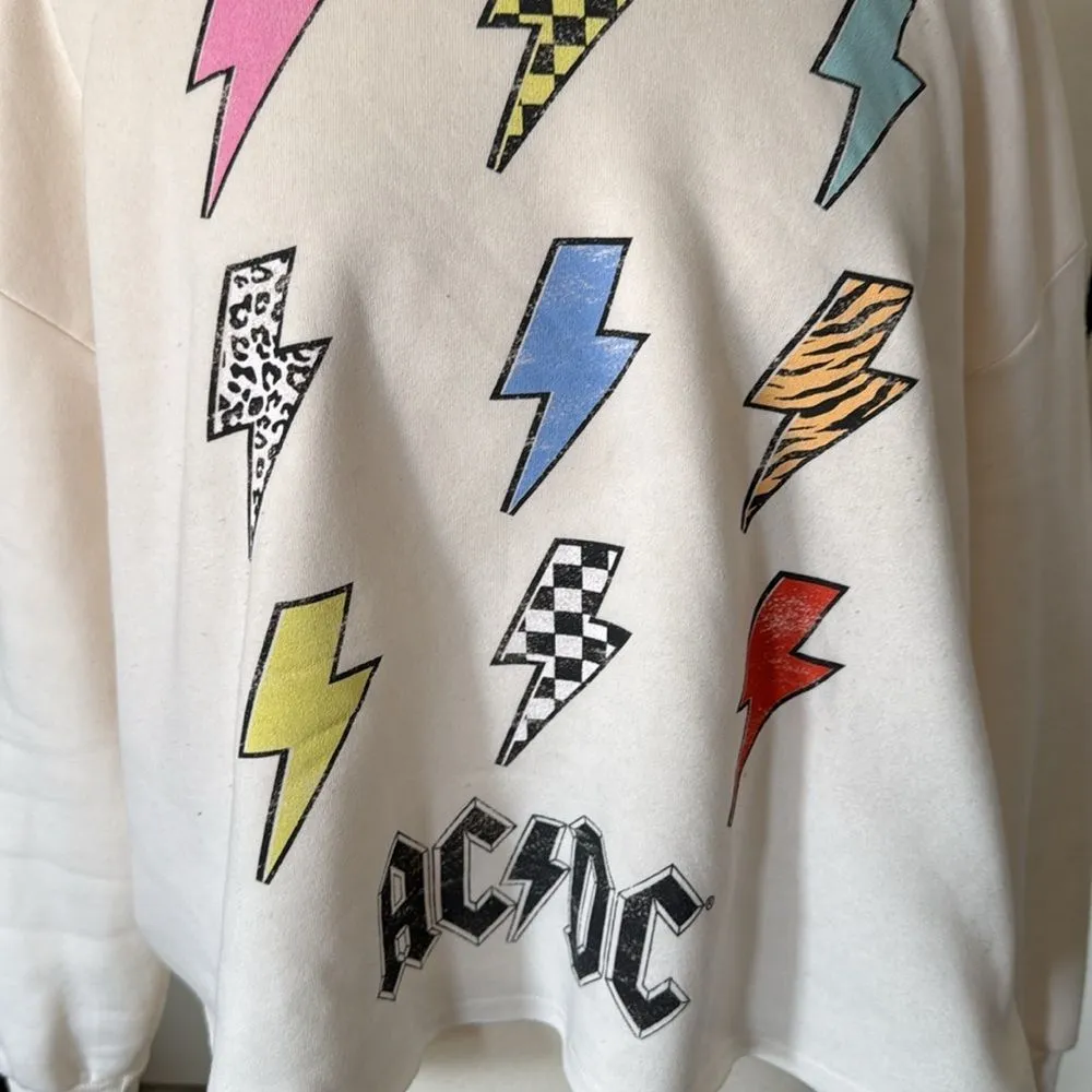 ACDC Grayson Threads Lightning Sweatshirt XL White Graphic Pullover - Image 3