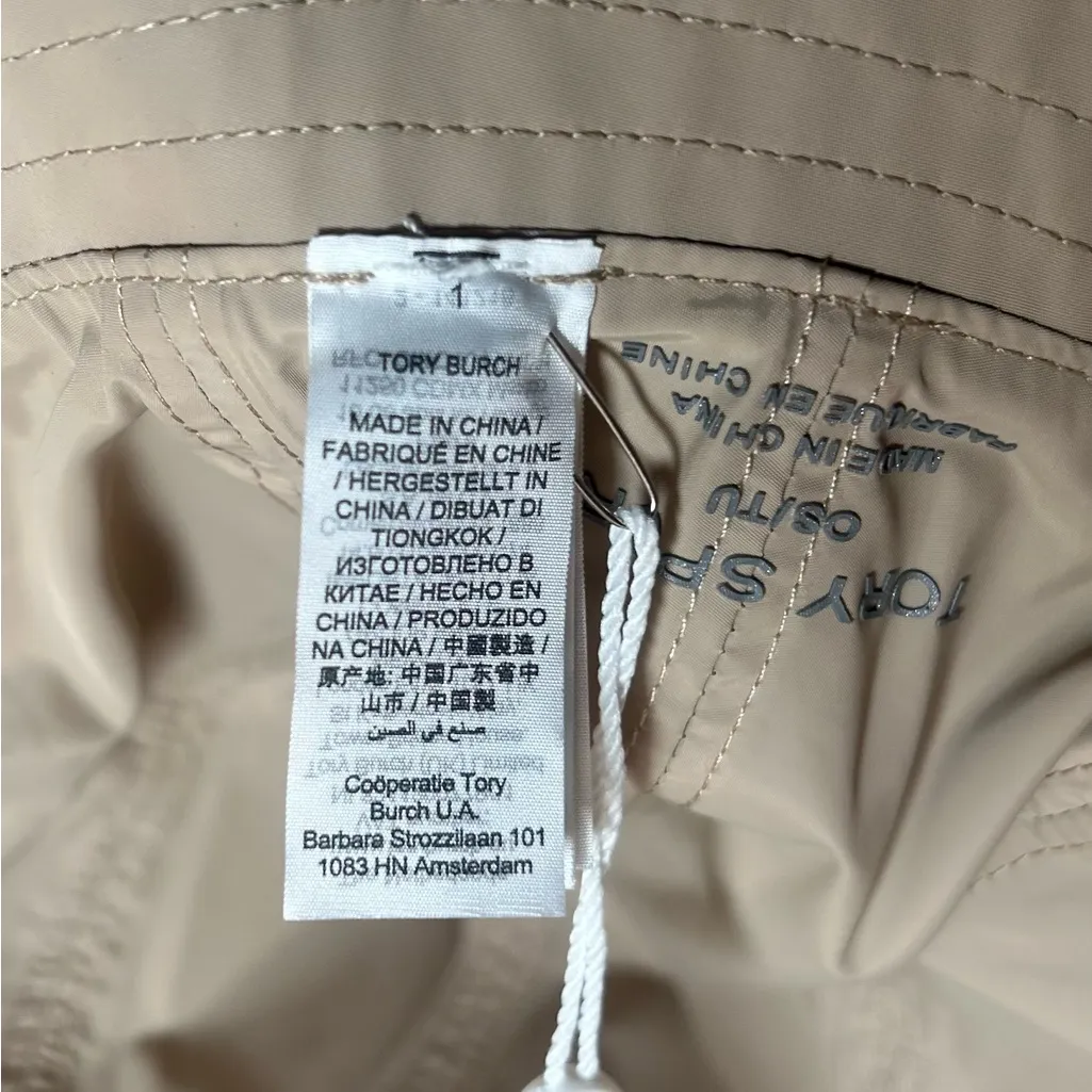 NWT Tory Burch Sport Wide Brim Beige Bucket Hat, 4” brim - Image 9