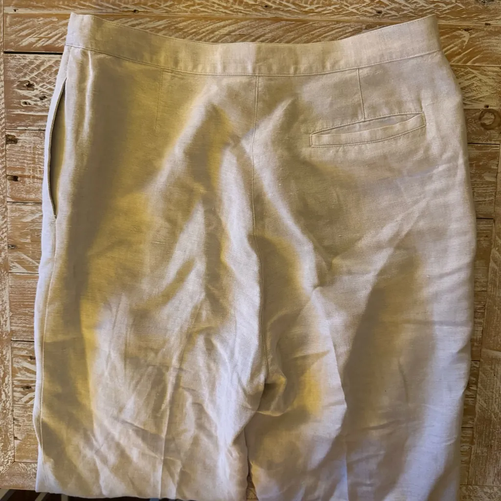 👒Jones New York Sport Women’s Tan Linen Blend Capri Pants Summer Vacation👒 ~12 - Image 4