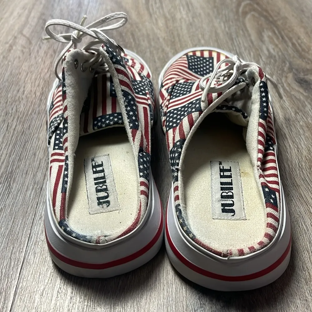 Jubilee USA Flag Shoes Size 7 Medium Red - Image 5