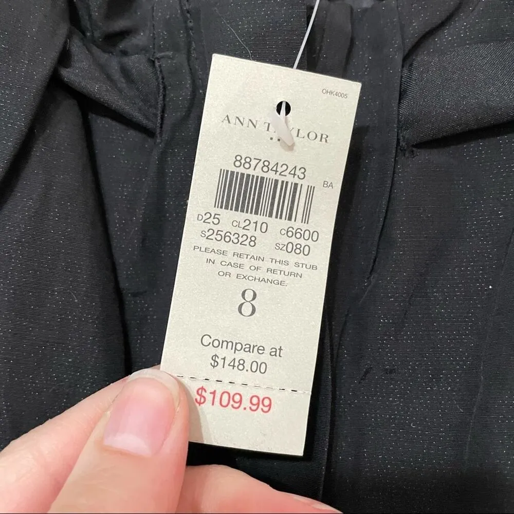 Ann Taylor Black Ruffled Collar 3/4 Sleeve Blouse Womens 8 NWT Preppy Work Top - Image 8