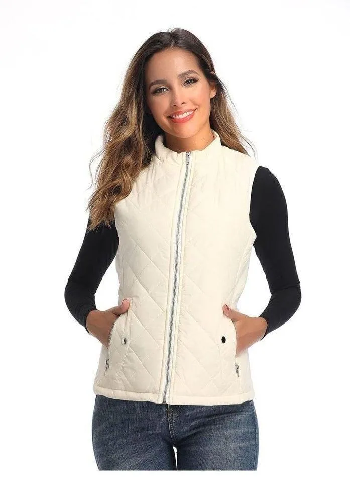 NEW Vest Stand Collar Lightweight Zip Quilted Large - Image 4