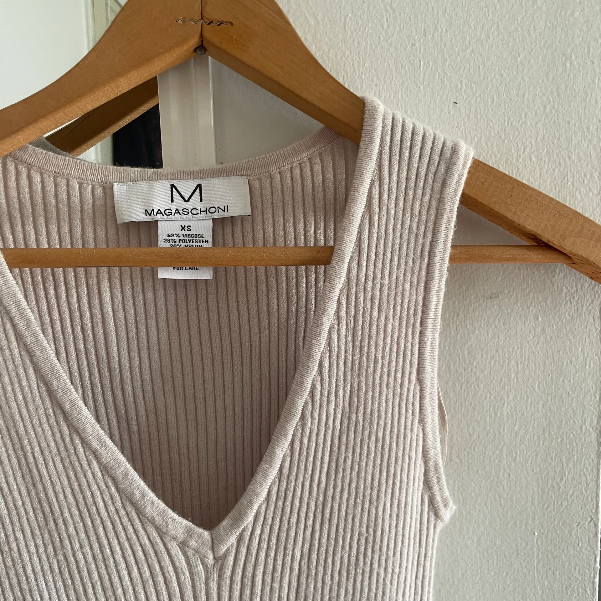 Cream Ribbed Midi Dress - Image 2